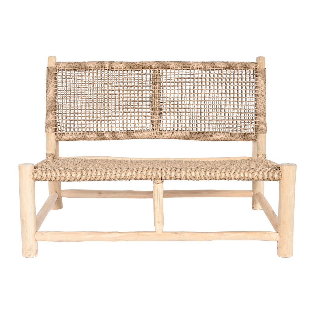 Chaise de jardin DKD Home Decor Blanc Naturel Teck 120 x 81 x 84 cm