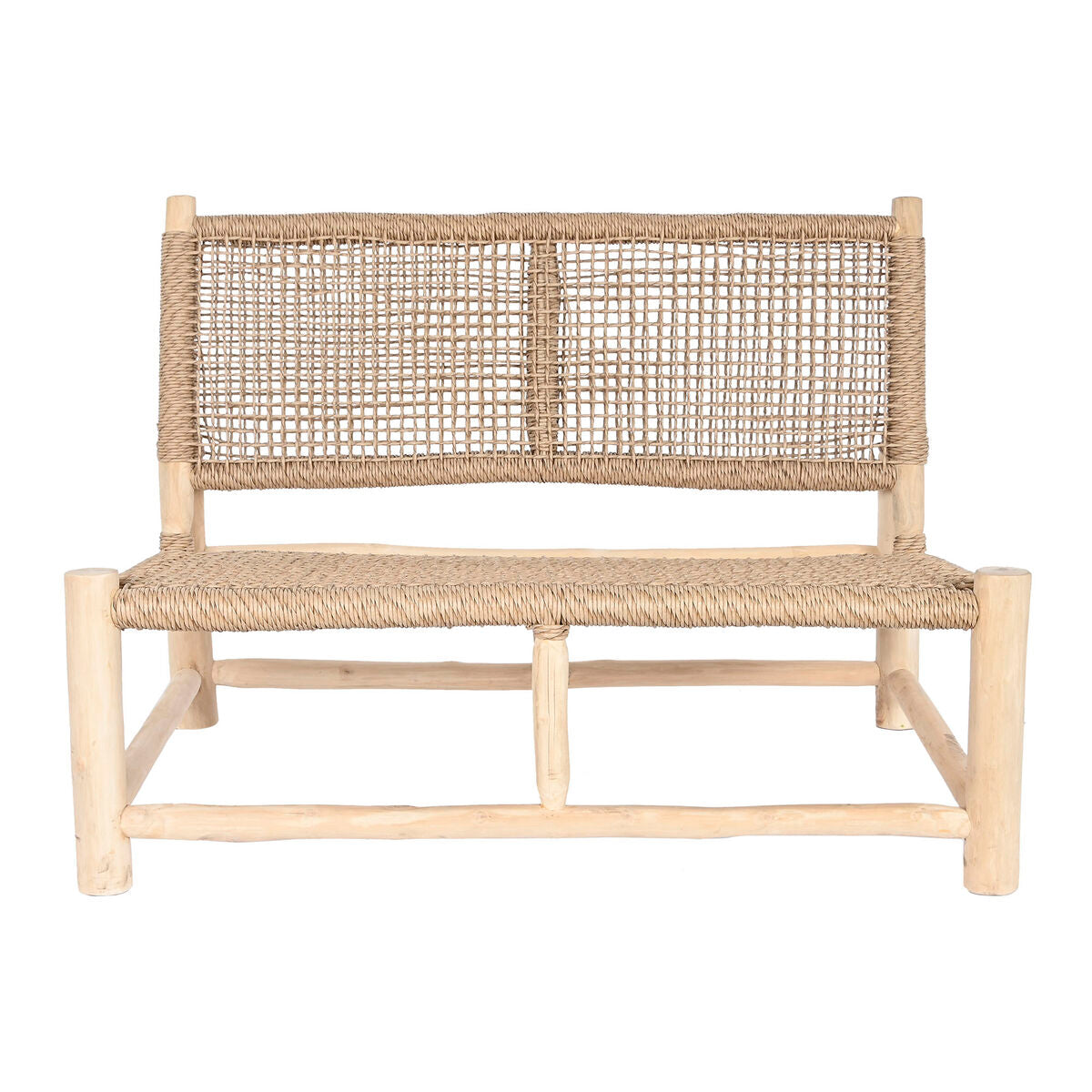 Chaise de jardin DKD Home Decor Blanc Naturel Teck 120 x 81 x 84 cm