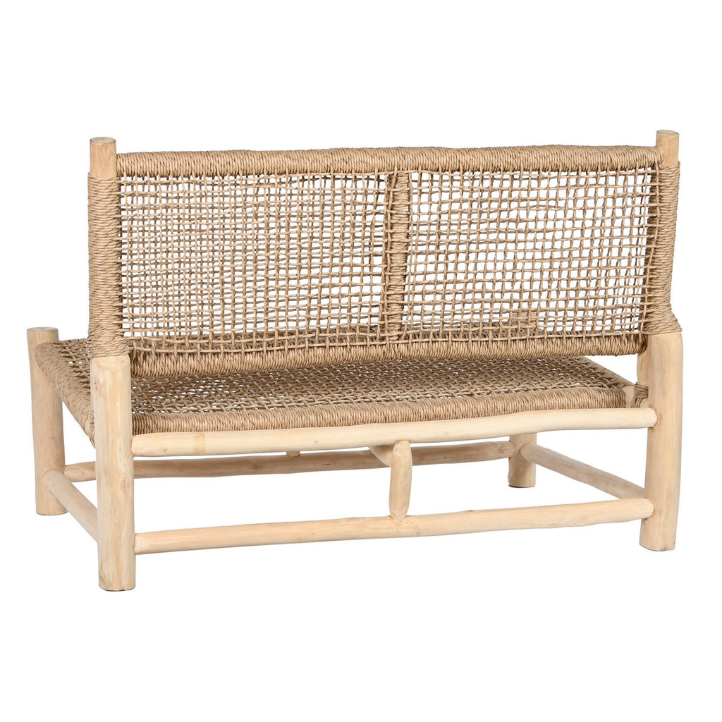 Chaise de jardin DKD Home Decor Blanc Naturel Teck 120 x 81 x 84 cm