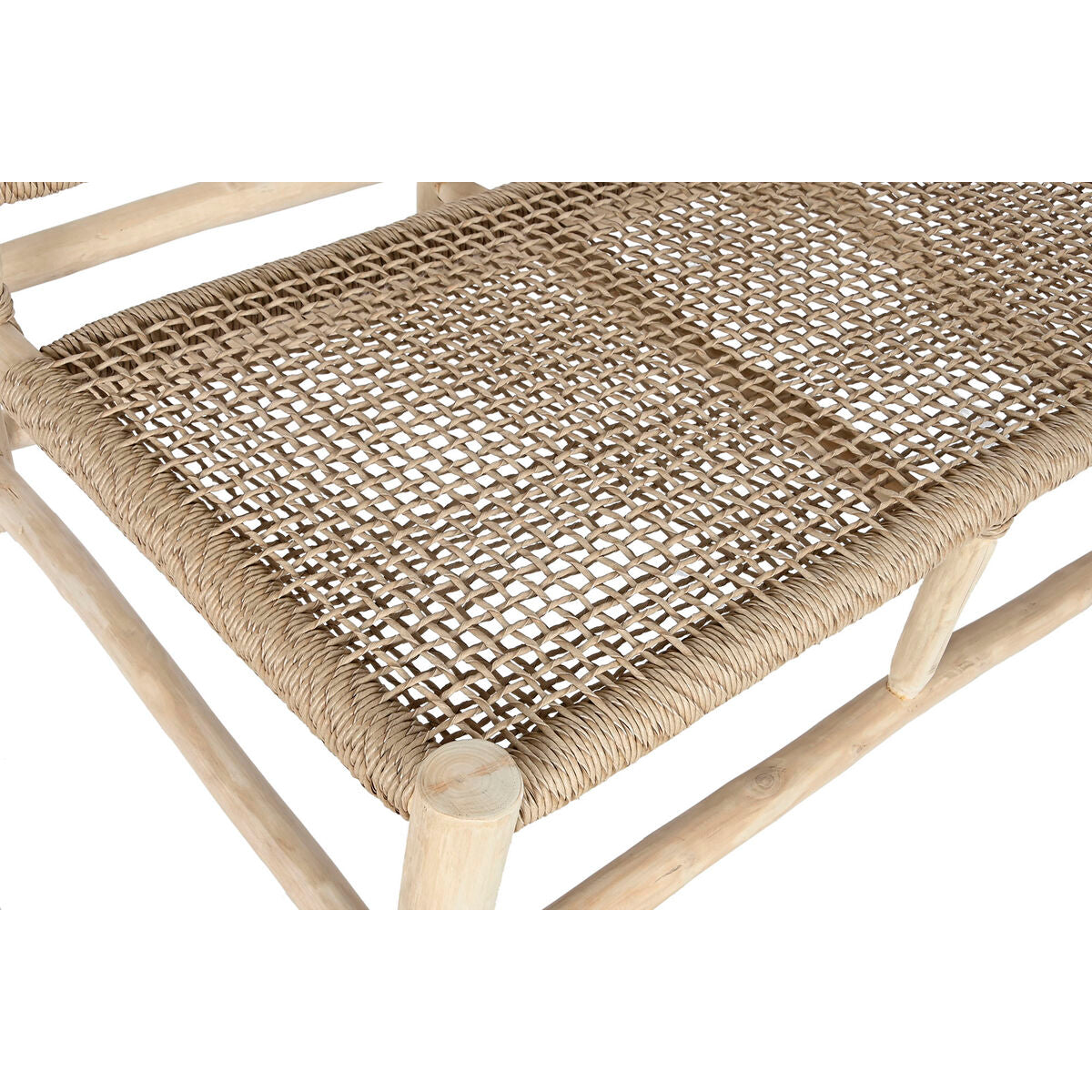 Chaise de jardin DKD Home Decor Blanc Naturel Teck 120 x 81 x 84 cm