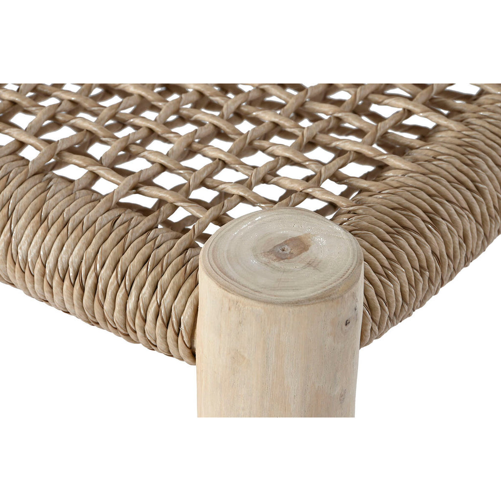 Chaise de jardin DKD Home Decor Blanc Naturel Teck 120 x 81 x 84 cm