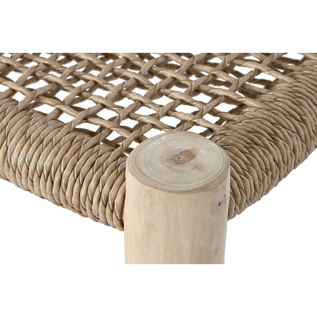 Chaise de jardin DKD Home Decor Blanc Naturel Teck 120 x 81 x 84 cm
