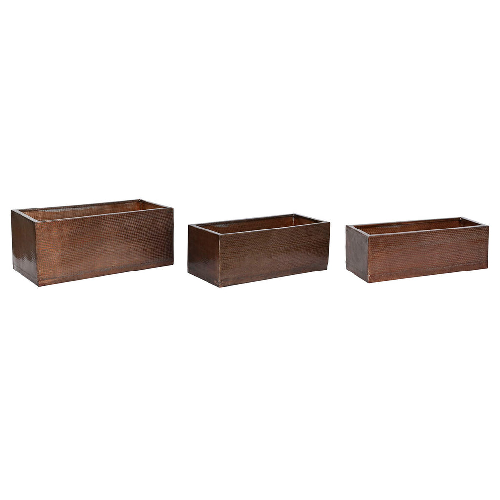 Set de pots de fleurs Home ESPRIT Doré Aluminium 100 x 43 x 40 cm