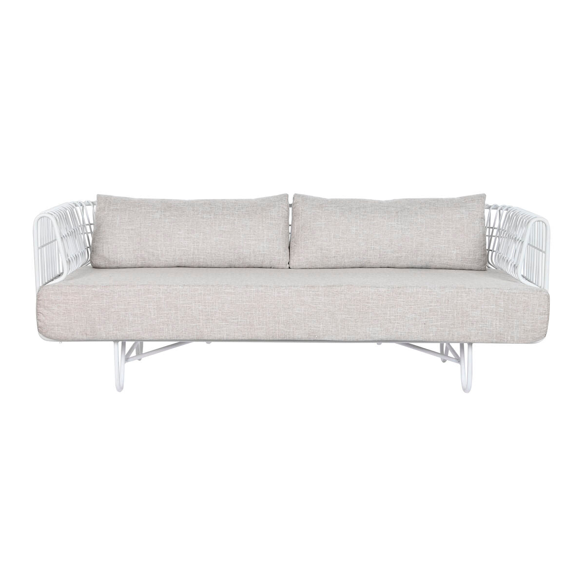 Canapé Home ESPRIT Blanc Beige Métal 180 x 66 x 66 cm