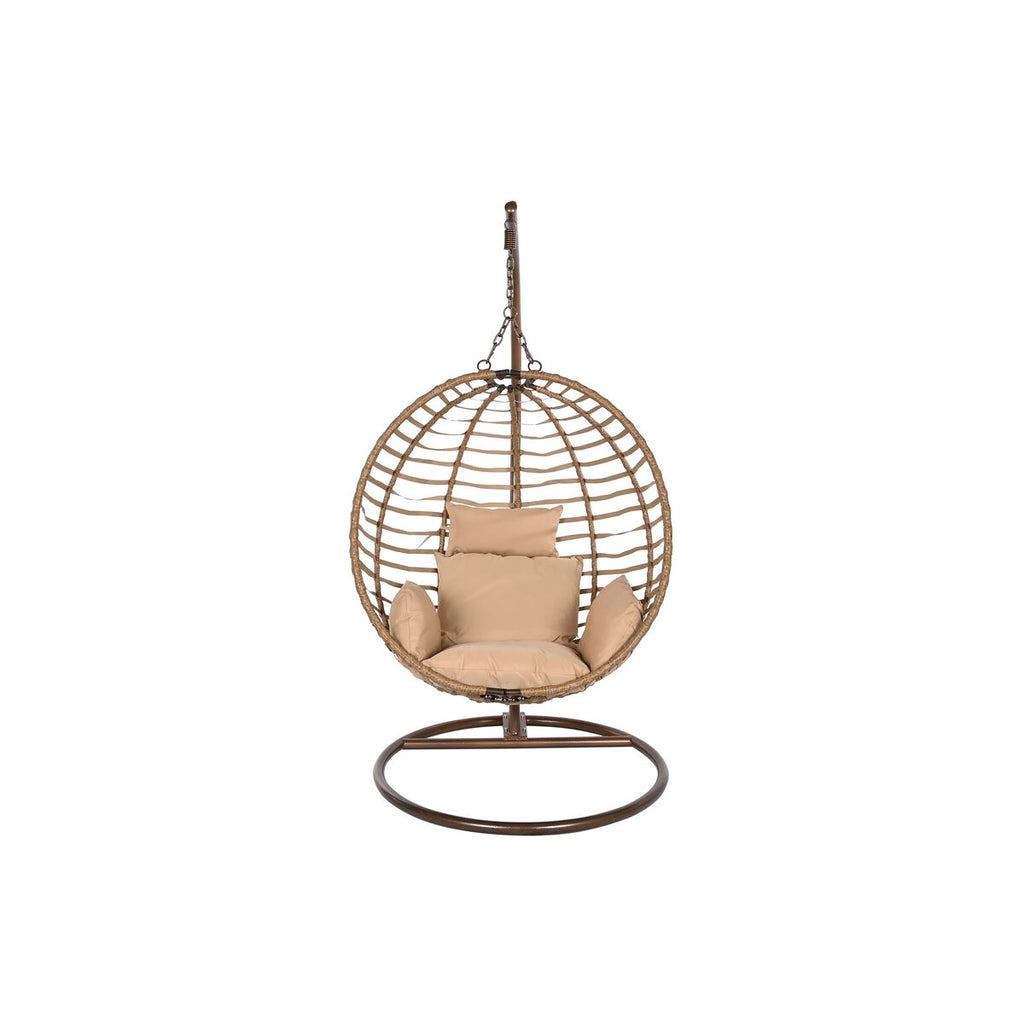 Fauteuil de jardin suspendu Home ESPRIT Brun foncé Marron Clair Aluminium rotin synthétique 107 x 105 x 108 cm