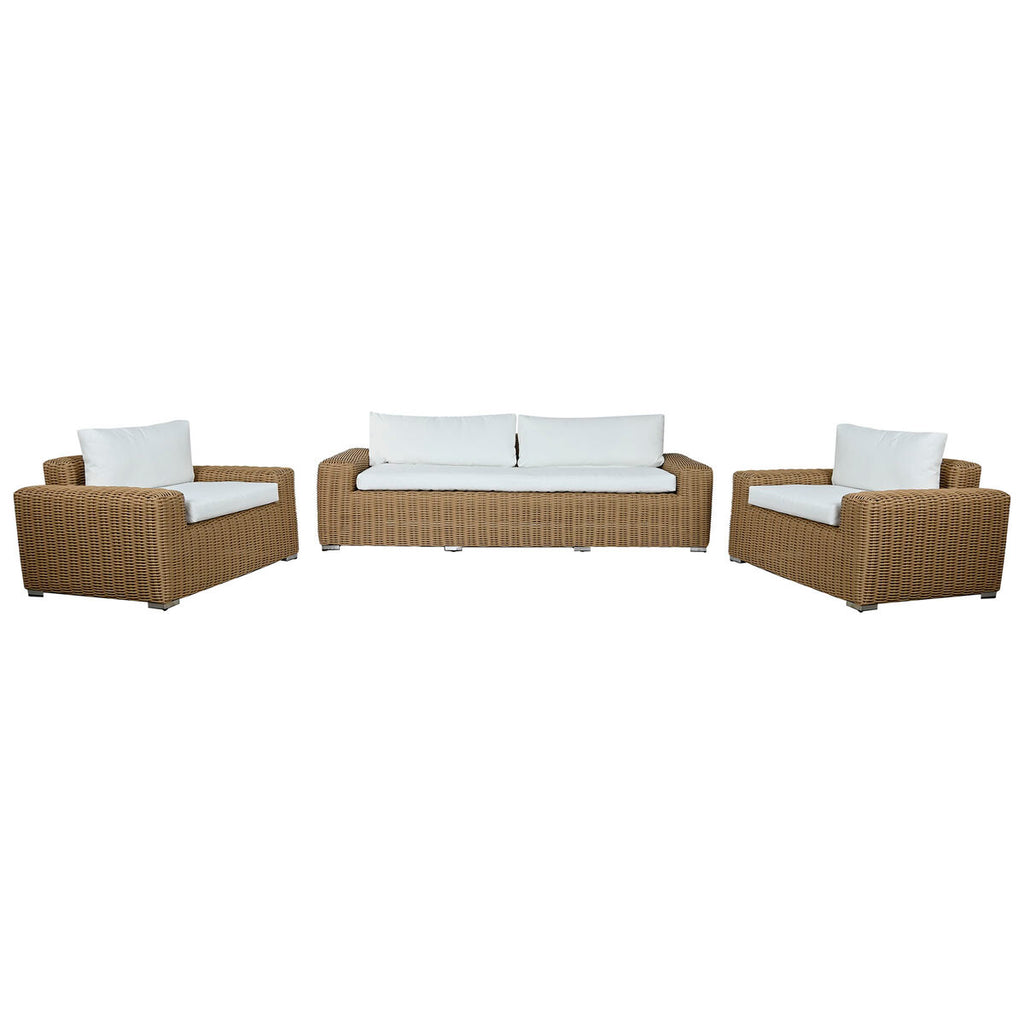 Meubles de jardin Home ESPRIT Blanc Marron Beige Marron Clair 248 x 85 x 80 cm 222 x 85 x 80 cm (4 Pièces)