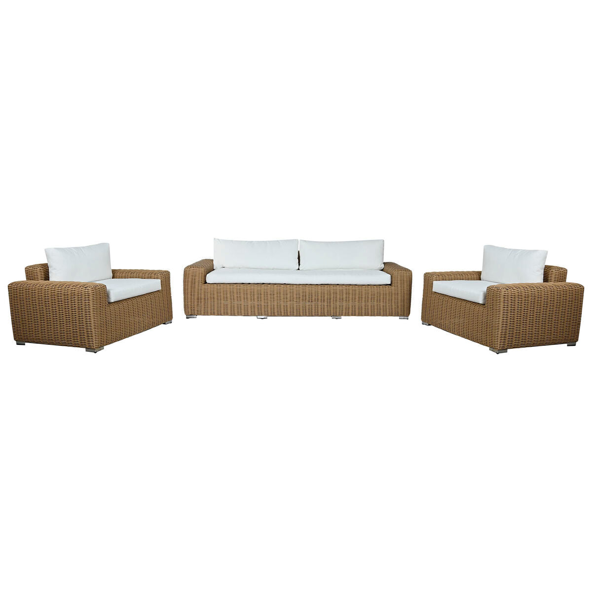 Meubles de jardin Home ESPRIT Blanc Marron Beige Marron Clair 248 x 85 x 80 cm 222 x 85 x 80 cm (4 Pièces)
