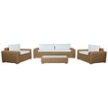 Meubles de jardin Home ESPRIT Blanc Marron Beige Marron Clair 248 x 85 x 80 cm 222 x 85 x 80 cm (4 Pièces)