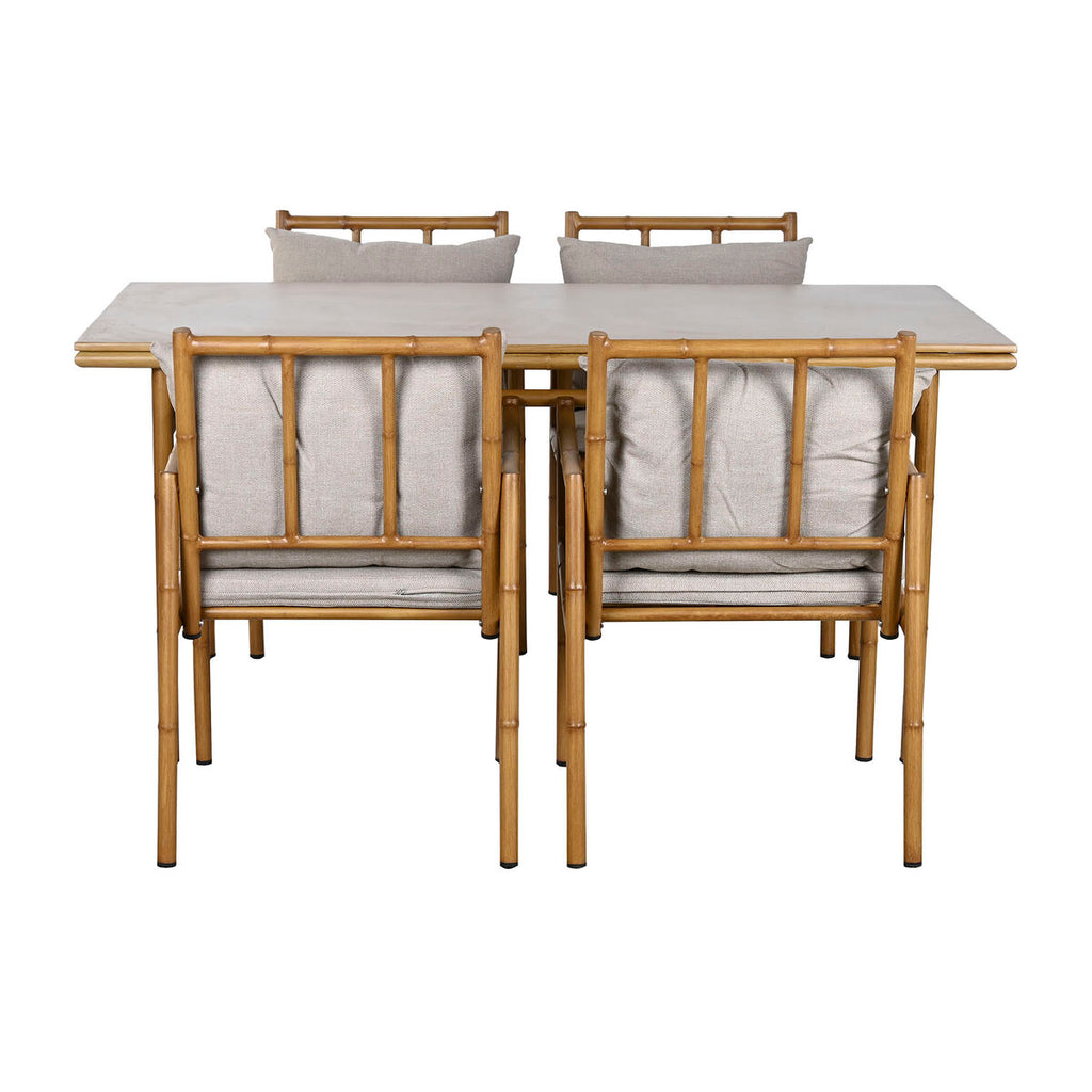 Meubles de jardin Home ESPRIT Beige 160 x 90 x 75 cm 83 cm (5 Pièces)