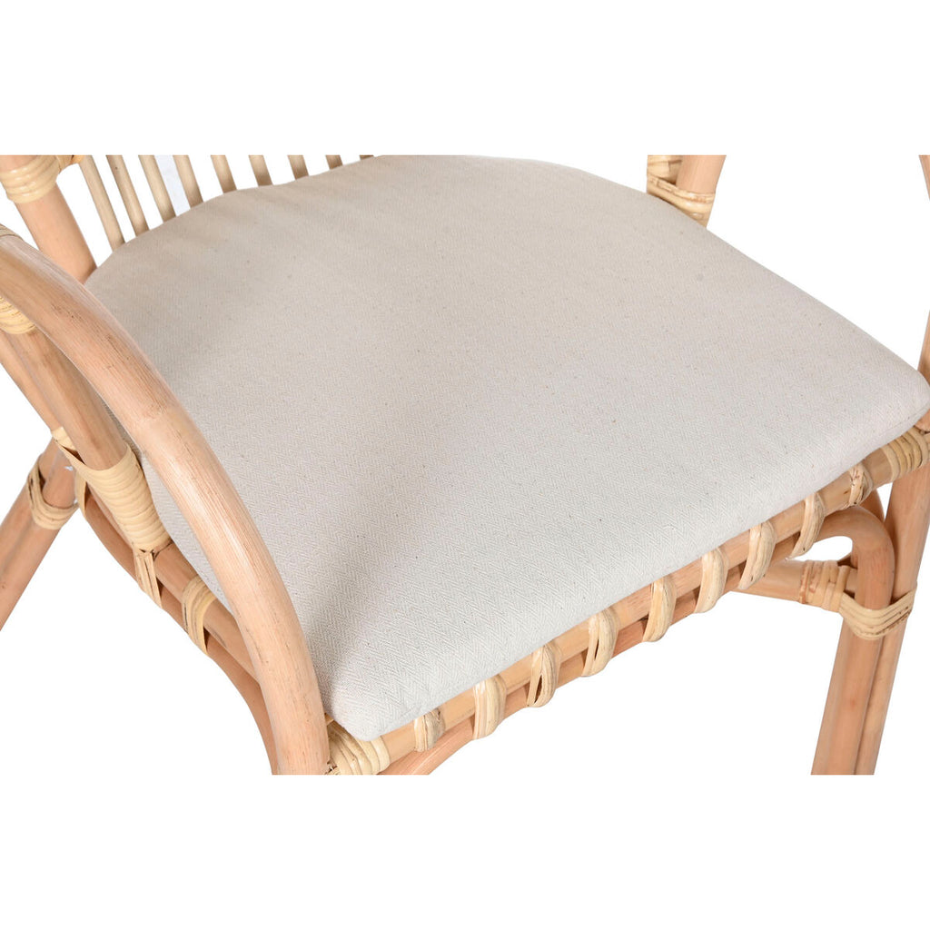 Ensemble Table + 2 Chaises Home ESPRIT Blanc Naturel 50 x 50 x 50 cm