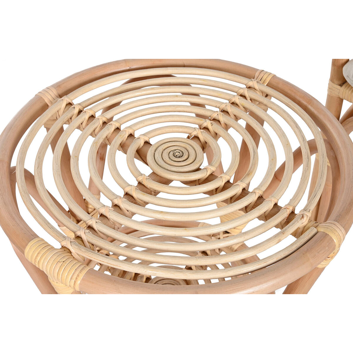 Ensemble Table + 2 Chaises Home ESPRIT Blanc Naturel 50 x 50 x 50 cm