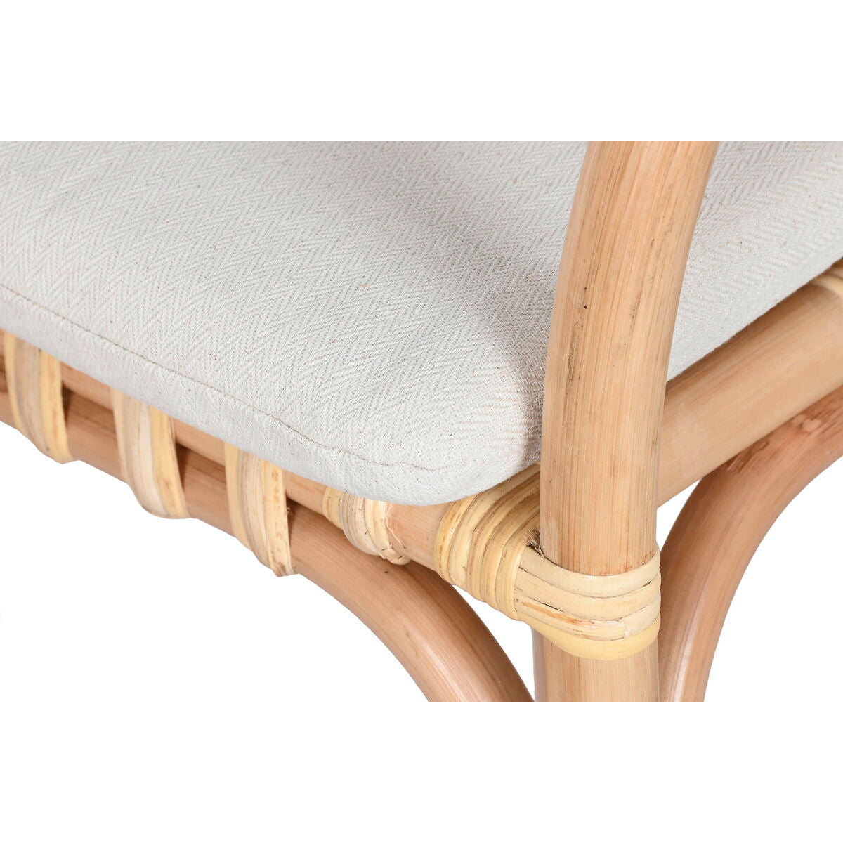 Ensemble Table + 2 Chaises Home ESPRIT Blanc Naturel 50 x 50 x 50 cm