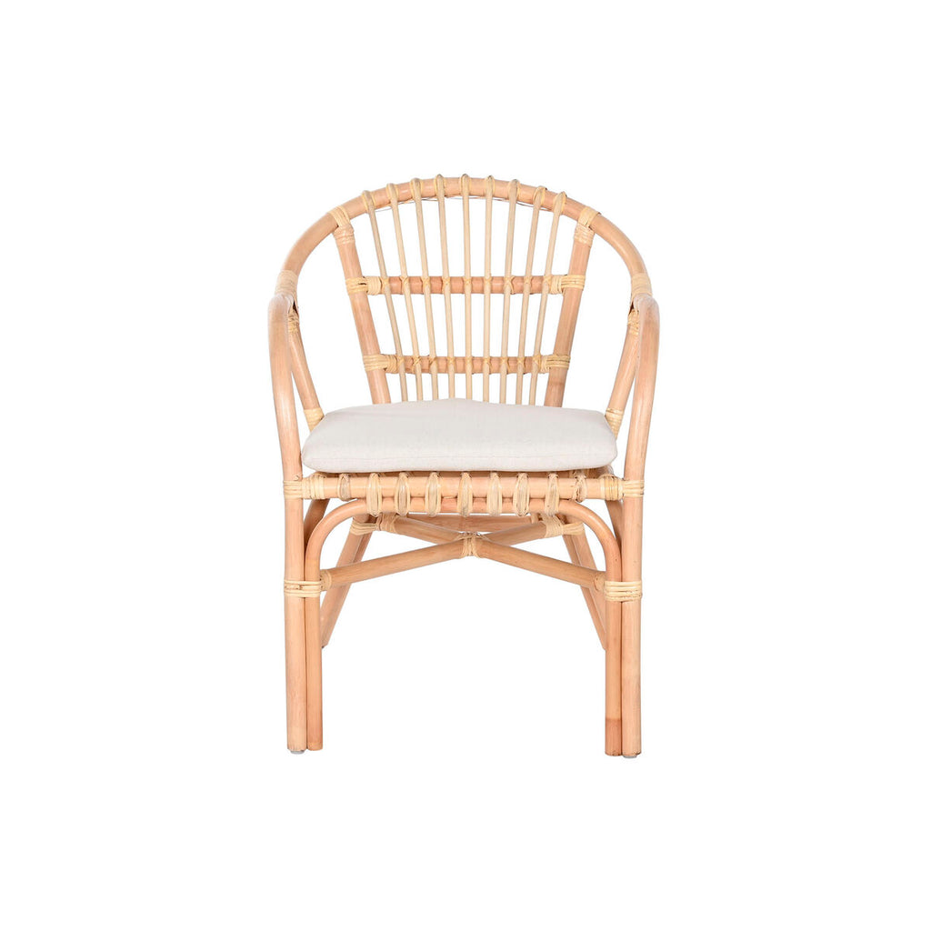 Ensemble Table + 2 Chaises Home ESPRIT Blanc Naturel 50 x 50 x 50 cm