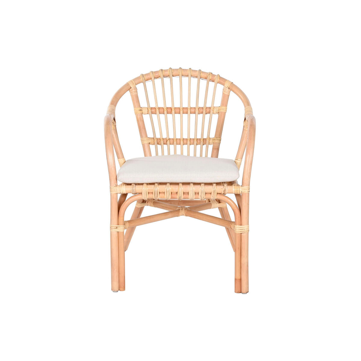 Ensemble Table + 2 Chaises Home ESPRIT Blanc Naturel 50 x 50 x 50 cm