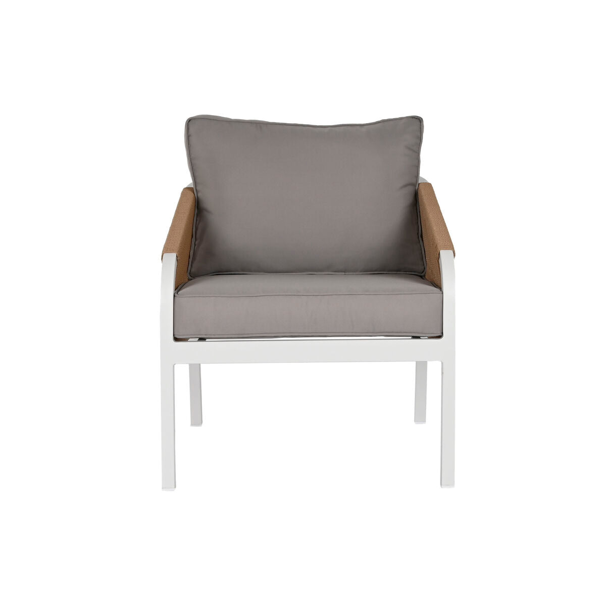 Ensemble Table avec 3 Sièges Home ESPRIT Blanc Naturel Gris clair 189 x 73 x 84 cm (4 Pièces)
