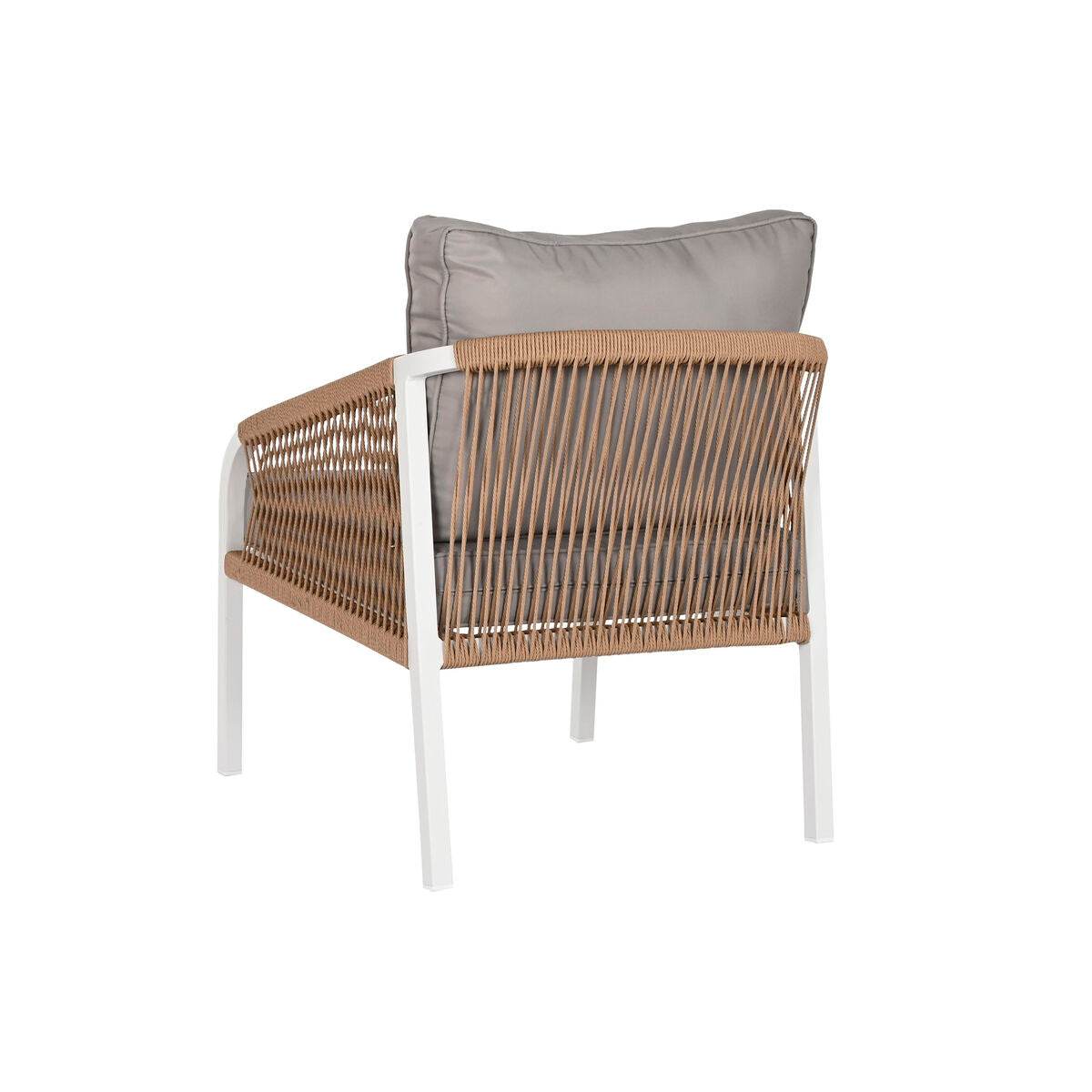 Ensemble Table avec 3 Sièges Home ESPRIT Blanc Naturel Gris clair 189 x 73 x 84 cm (4 Pièces)