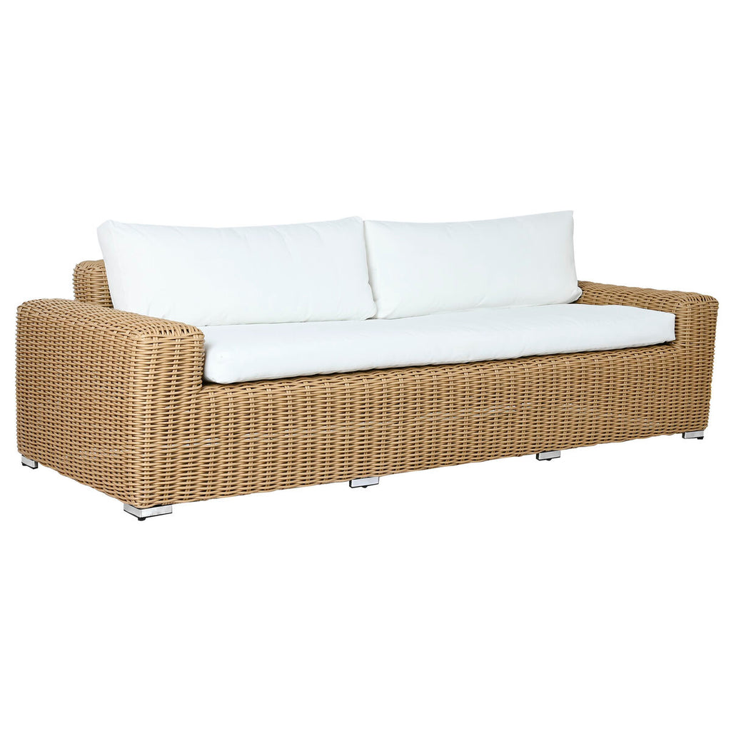 Canapé de jardin Home ESPRIT Beige Marron Clair 222 x 87 x 63 cm