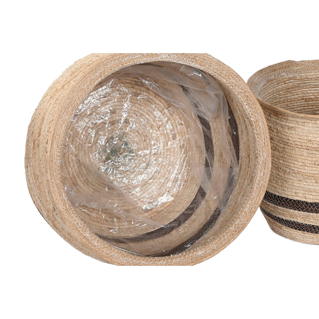 Cache-pot Home ESPRIT Marron Fibre Arabe 60 x 60 x 52 cm (4 Unités)