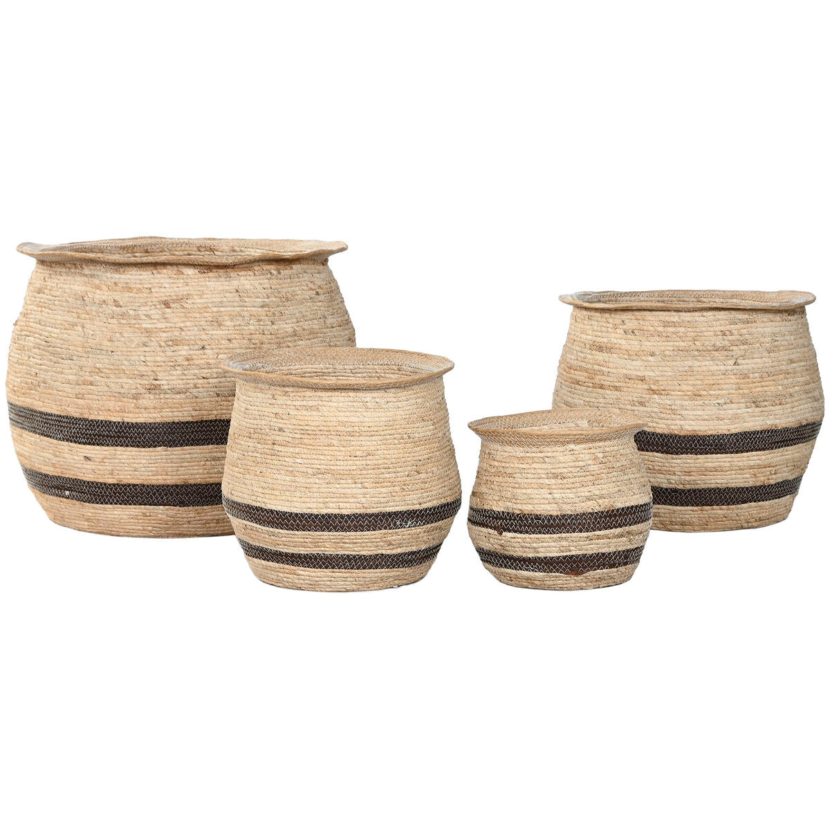 Cache-pot Home ESPRIT Marron Fibre Arabe 60 x 60 x 52 cm (4 Unités)