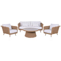 Canapé de jardin Home ESPRIT Blanc Naturel 188 X 89 X 65 CM