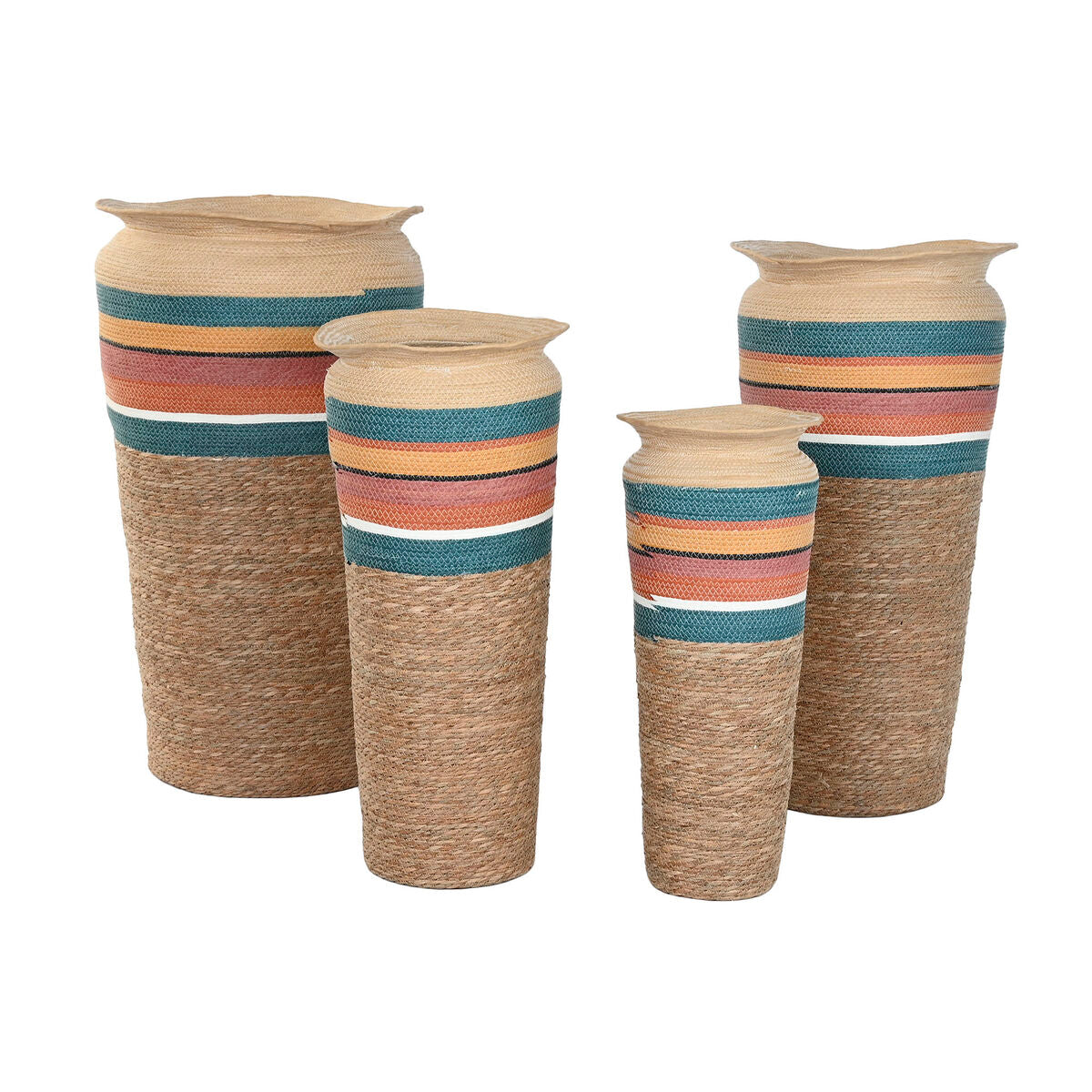Cache-pot Home ESPRIT Multicouleur Fibre Arabe (4 Unités)