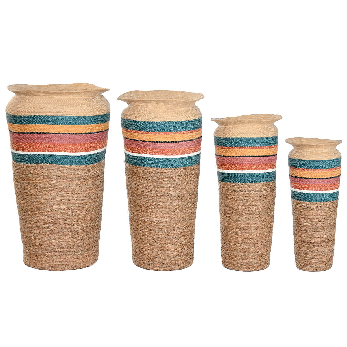 Cache-pot Home ESPRIT Multicouleur Fibre Arabe (4 Unités)