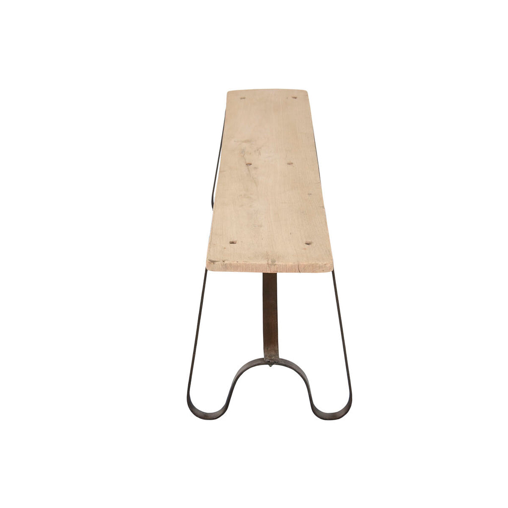 Banc Home ESPRIT Noir Naturel Fer bois de teck 152 X 41 X 46 CM