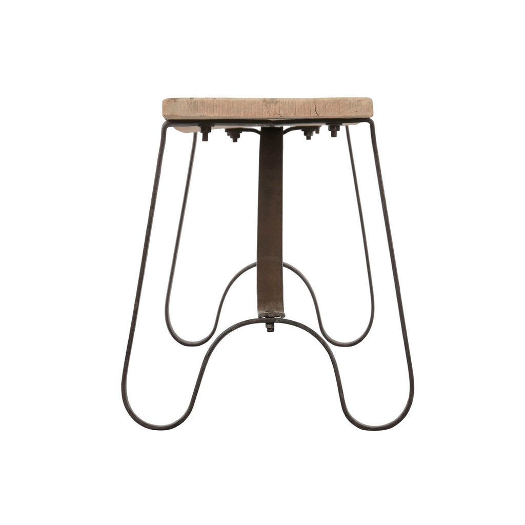 Banc Home ESPRIT Noir Naturel Fer bois de teck 152 X 41 X 46 CM