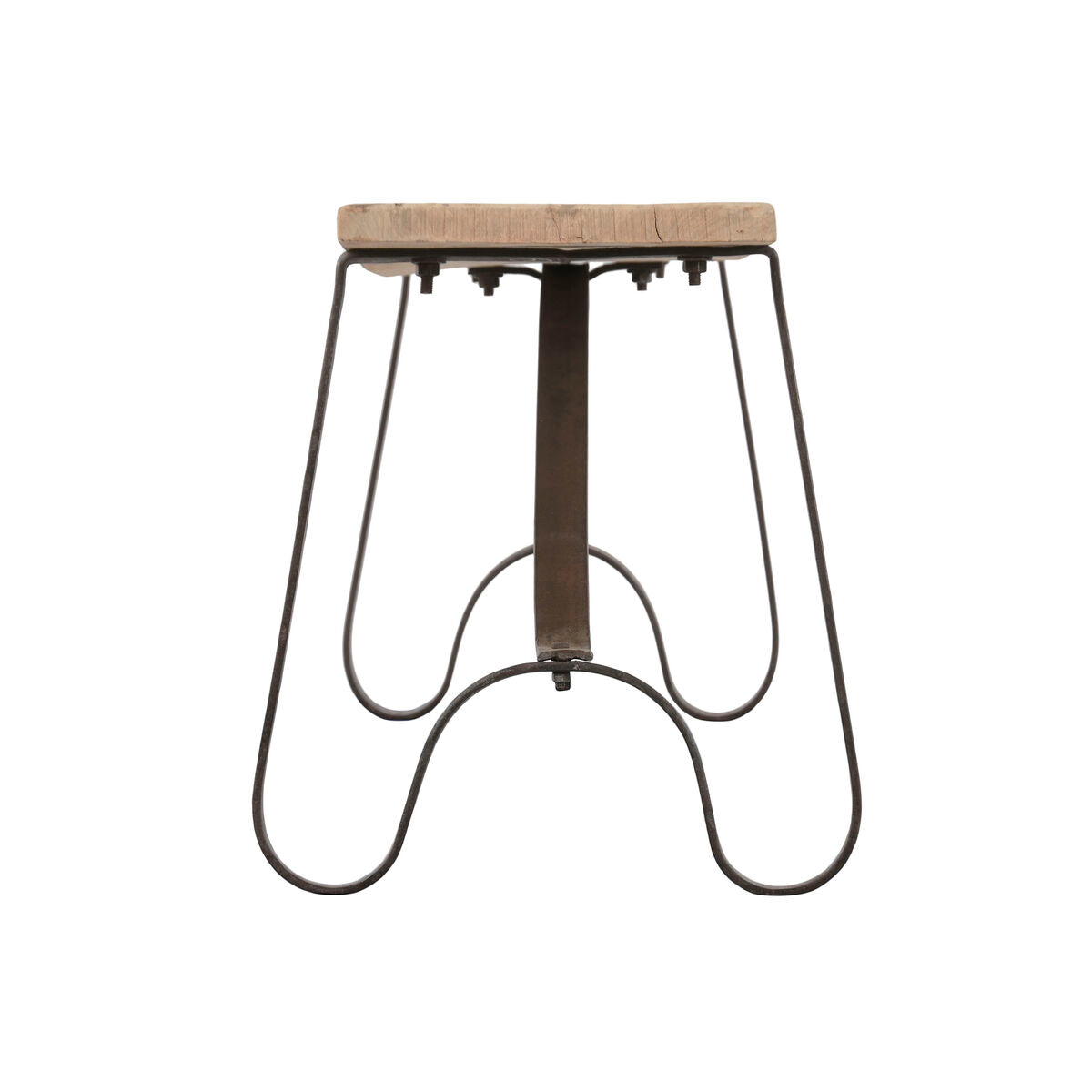 Banc Home ESPRIT Noir Naturel Fer bois de teck 152 X 41 X 46 CM