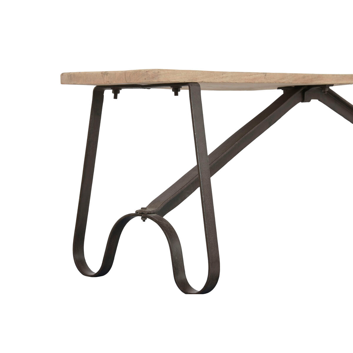 Banc Home ESPRIT Noir Naturel Fer bois de teck 152 X 41 X 46 CM