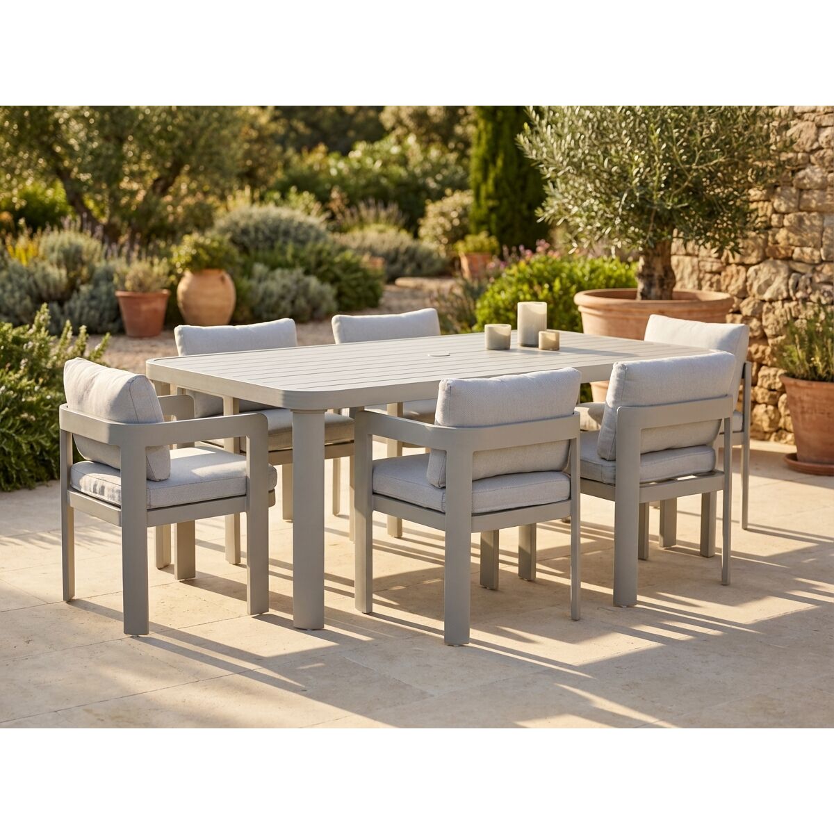 Table de Salle à Manger Home ESPRIT Crème Aluminium 182 X 105 X 77 CM