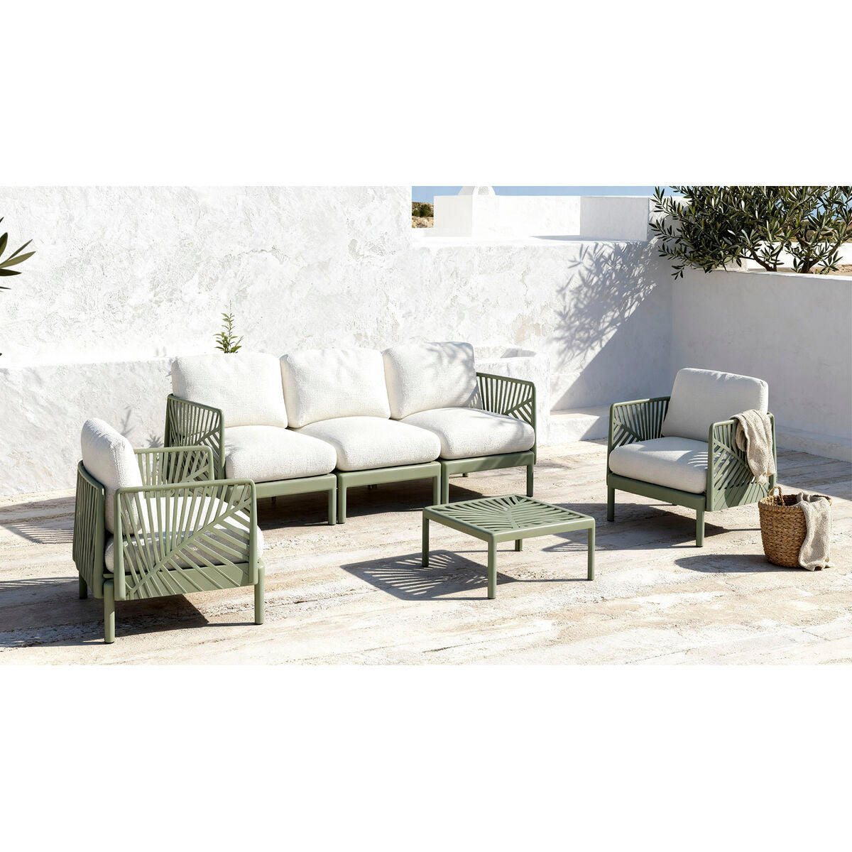 Canapé de jardin Home ESPRIT Menthe 222 X 74 X 70 CM