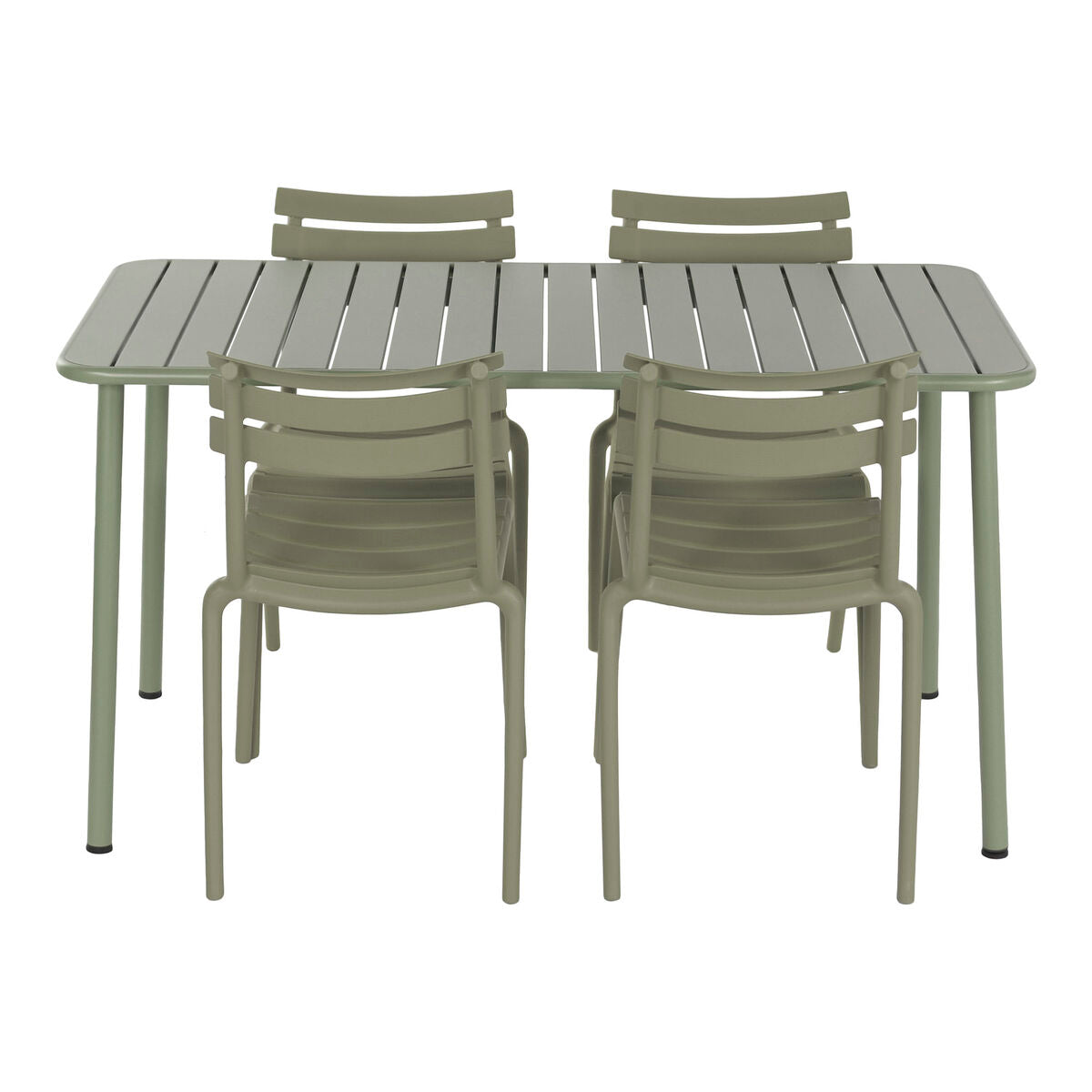 Ensemble Table + 4 Chaises Home ESPRIT Vert 140 x 70 x 75 cm