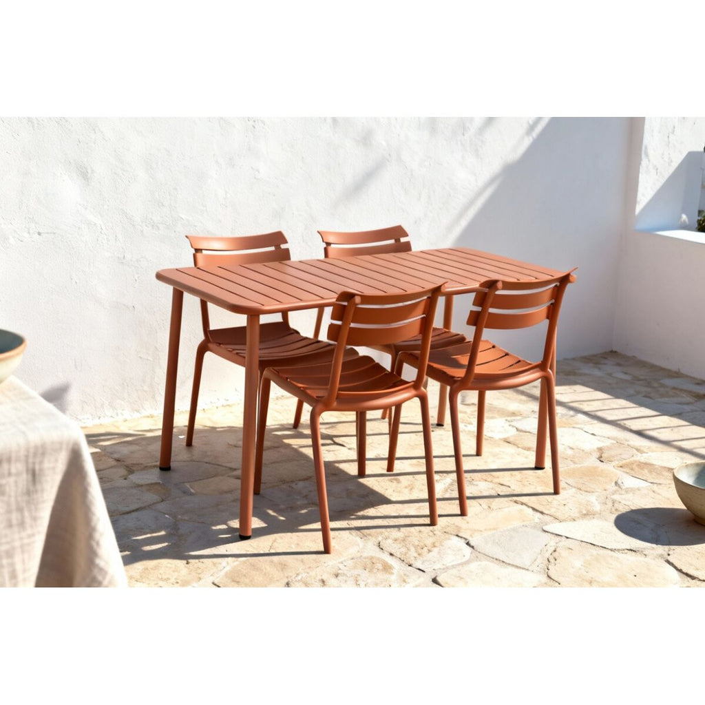 Ensemble Table + 4 Chaises Home ESPRIT Terre cuite 140 x 70 x 75 cm