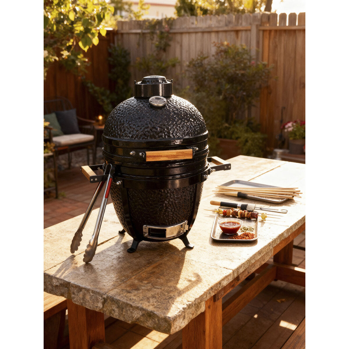 Barbecue Portable Home ESPRIT Métal Céramique 51 X 53 X 64 CM