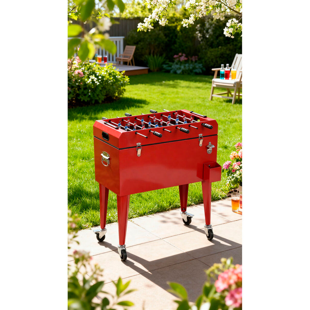 Glacière Home ESPRIT Rouge Métal polypropylène 71 X 59 X 95 CM