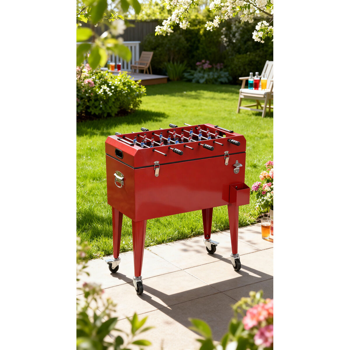 Glacière Home ESPRIT Rouge Métal polypropylène 71 X 59 X 95 CM