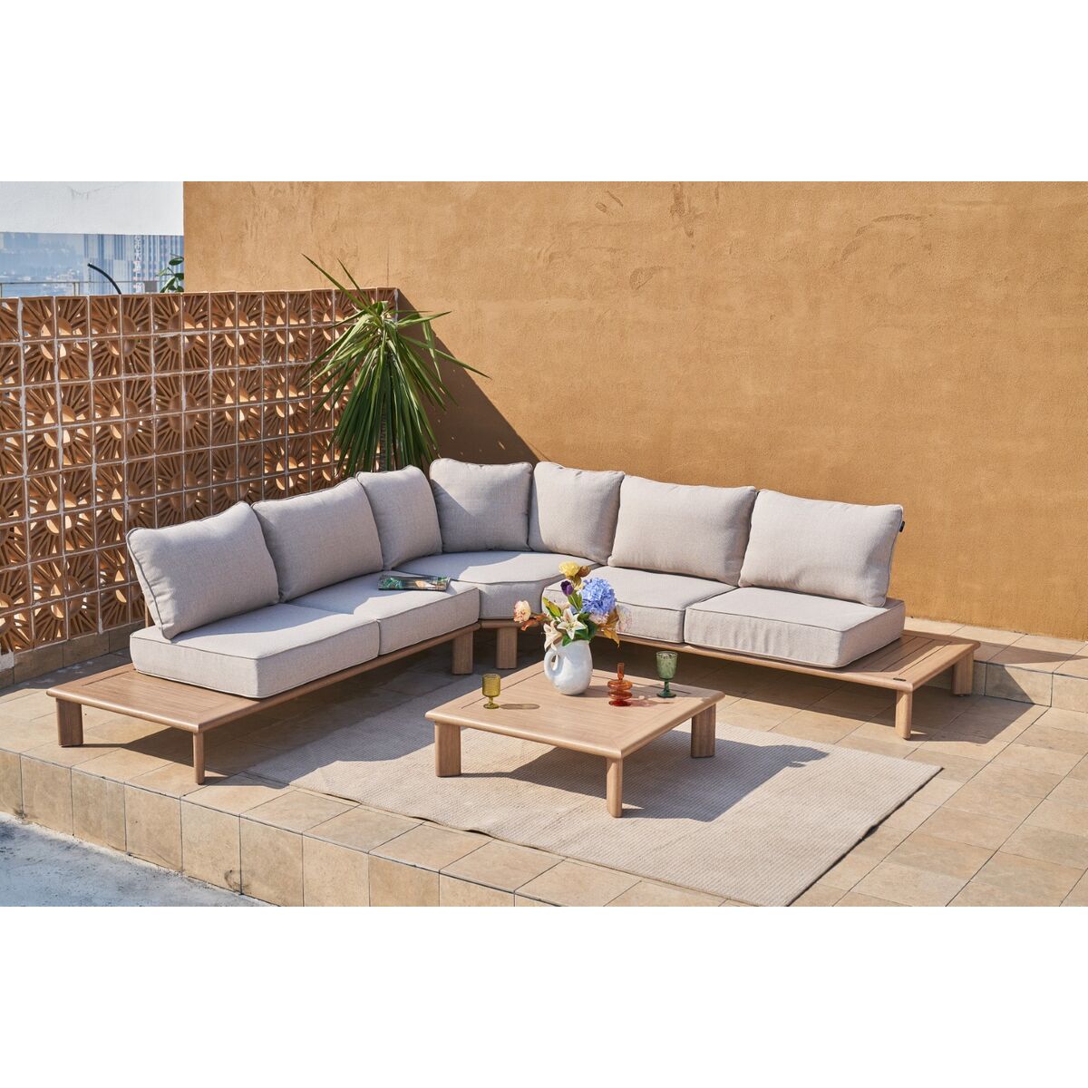 Canapé de jardin Home ESPRIT Marron 290 X 290 X 68 CM