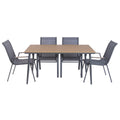Ensemble Table + 6 Chaises Home ESPRIT Marron Gris foncé 150 X 90 X 73 CM