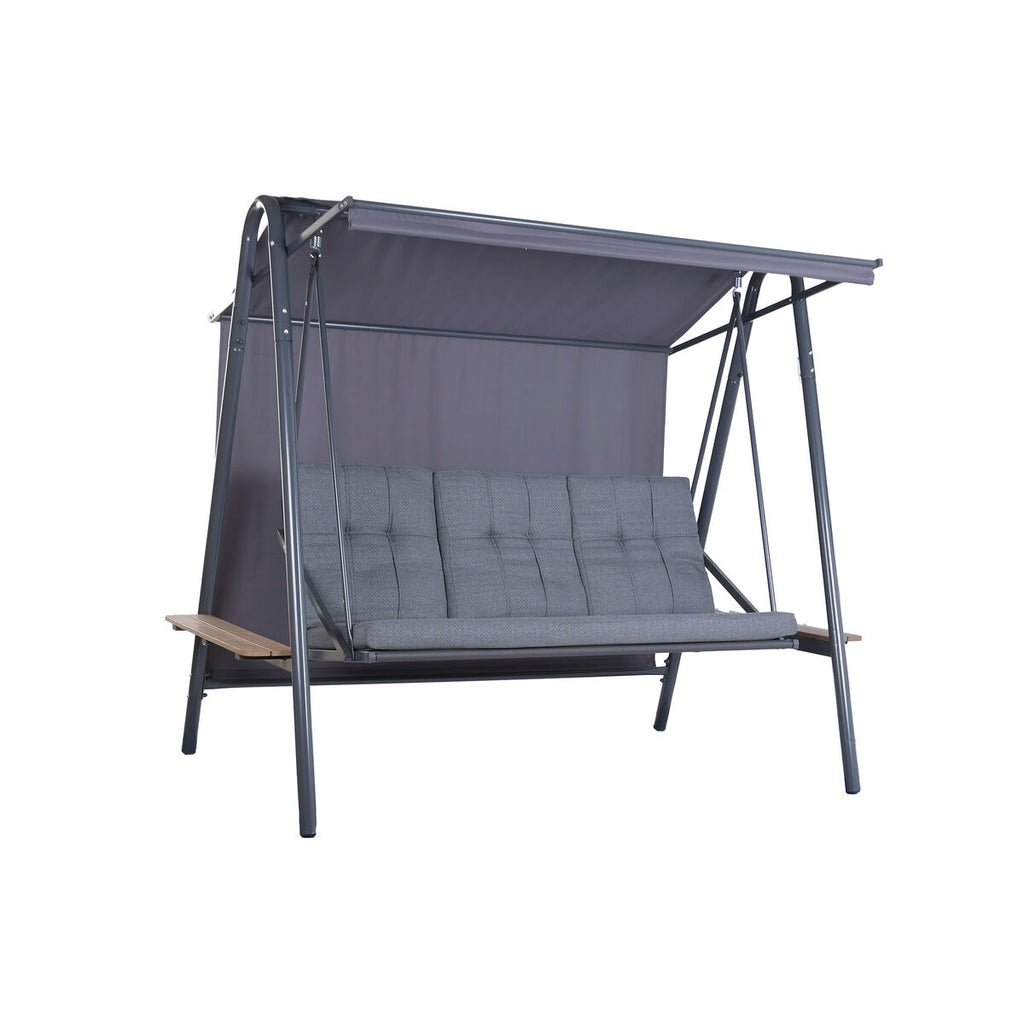 Banc Home ESPRIT Marron Gris foncé Acier Polywood 215 X 120 X 180 CM