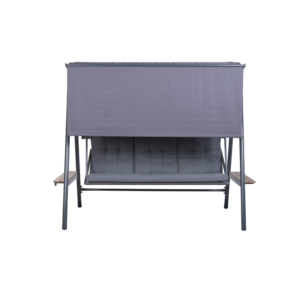 Banc Home ESPRIT Marron Gris foncé Acier Polywood 215 X 120 X 180 CM