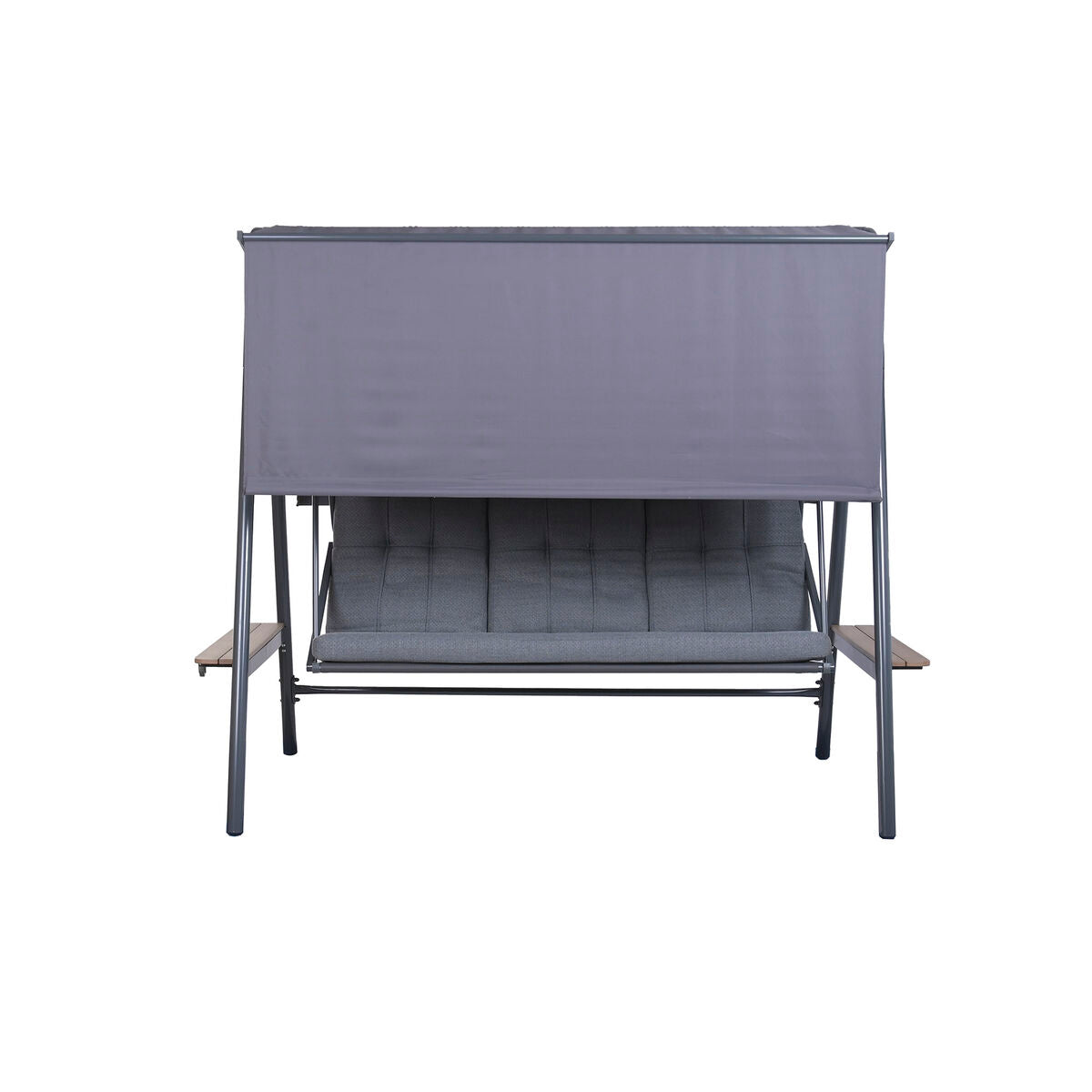 Banc Home ESPRIT Marron Gris foncé Acier Polywood 215 X 120 X 180 CM