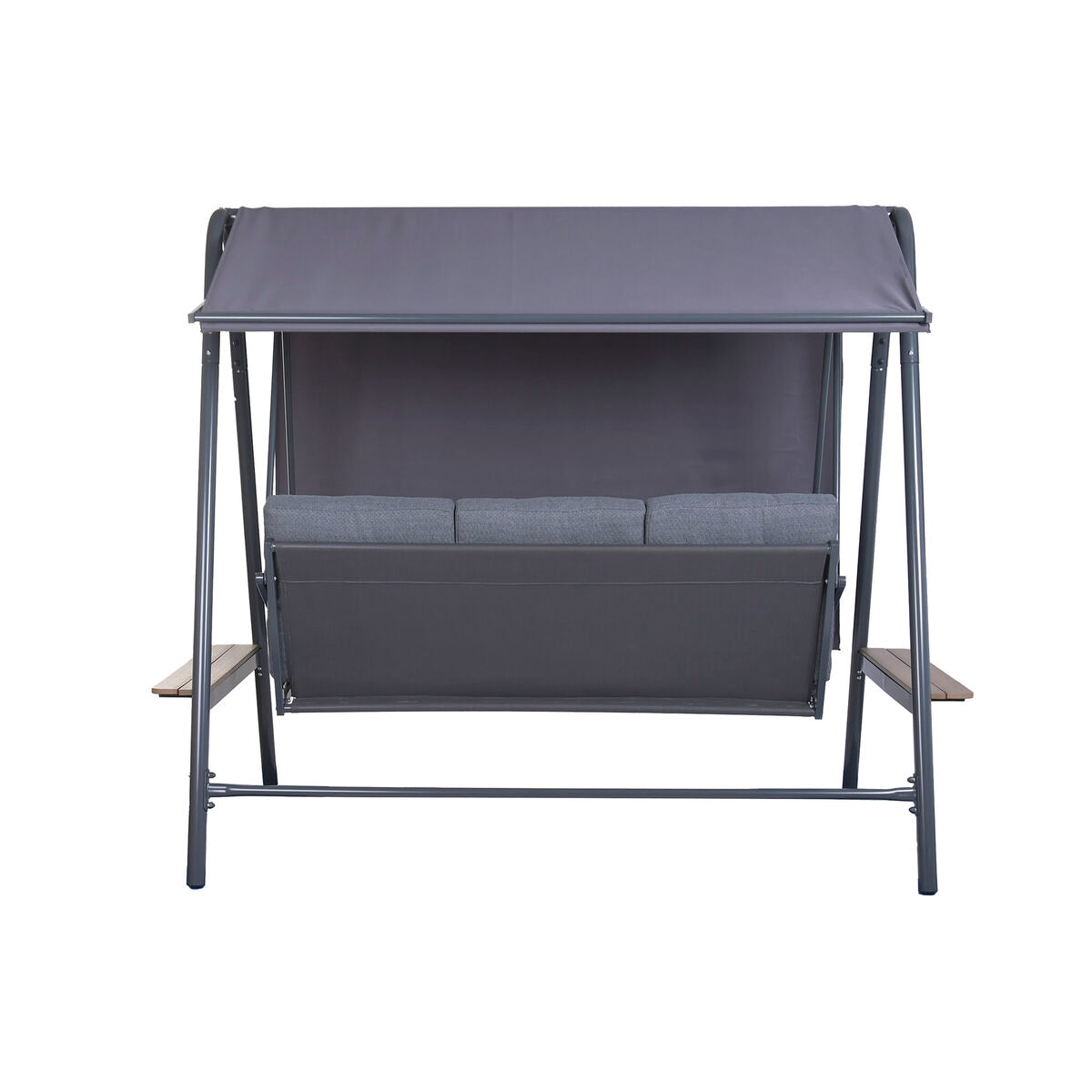 Banc Home ESPRIT Marron Gris foncé Acier Polywood 215 X 120 X 180 CM