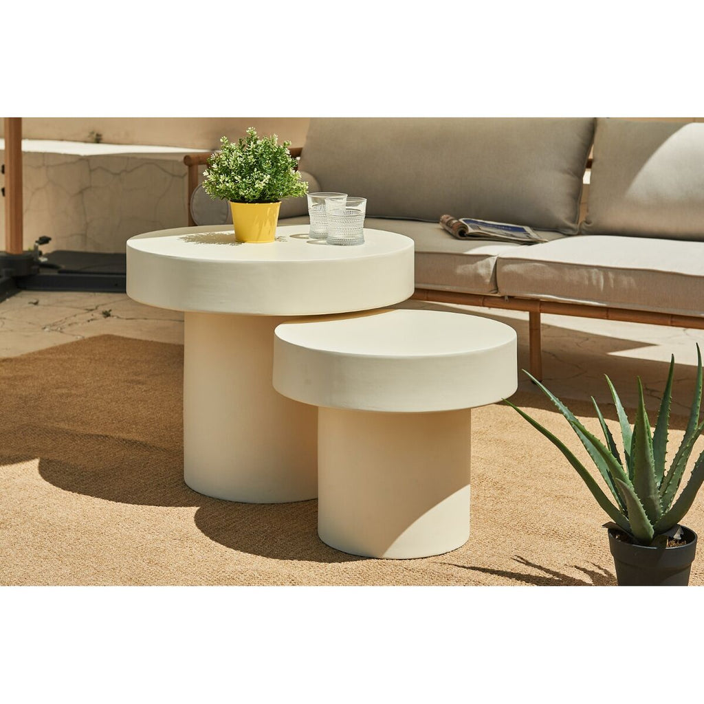 Jeu de 2 tables Home ESPRIT Blanc 60 x 60 x 50 cm (2 Unités)