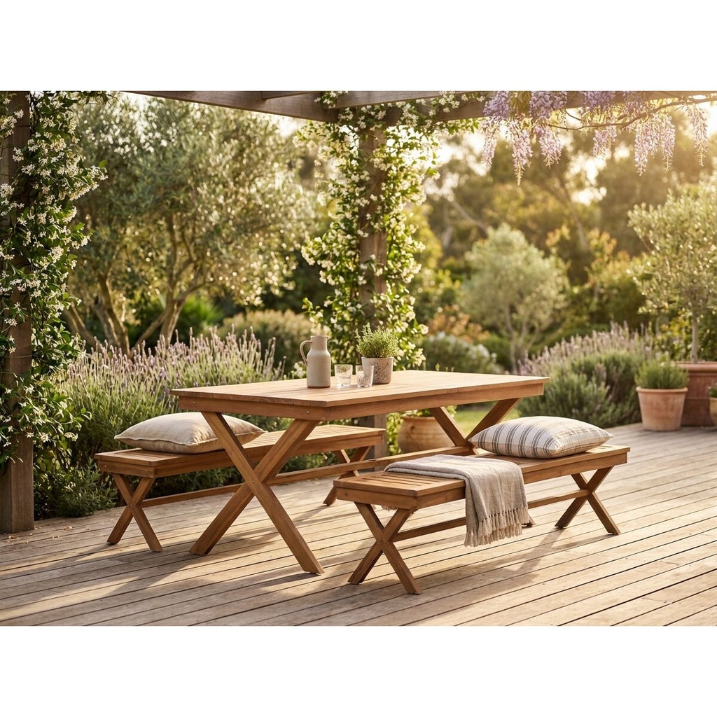 Table de Salle à Manger Home ESPRIT Marron Teck 200 x 100 x 78 cm