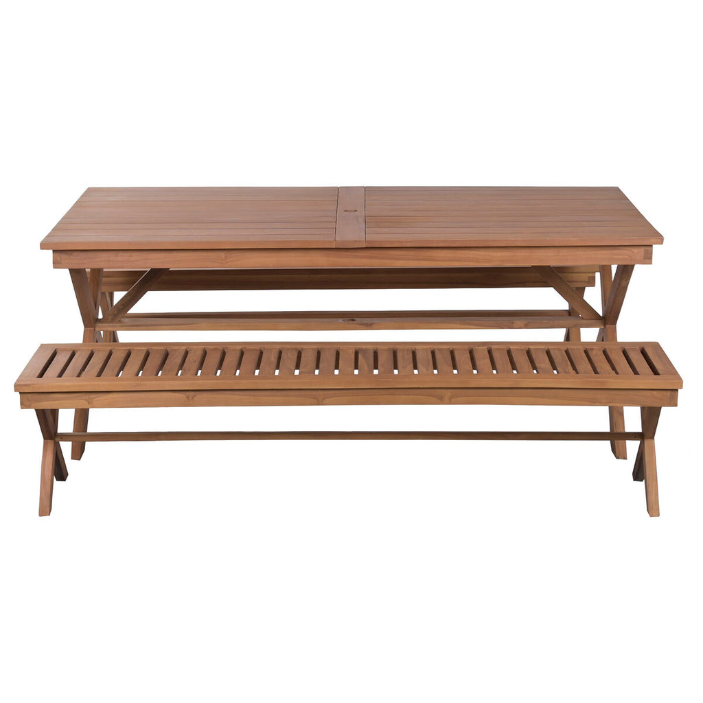 Table de Salle à Manger Home ESPRIT Marron Teck 200 x 100 x 78 cm