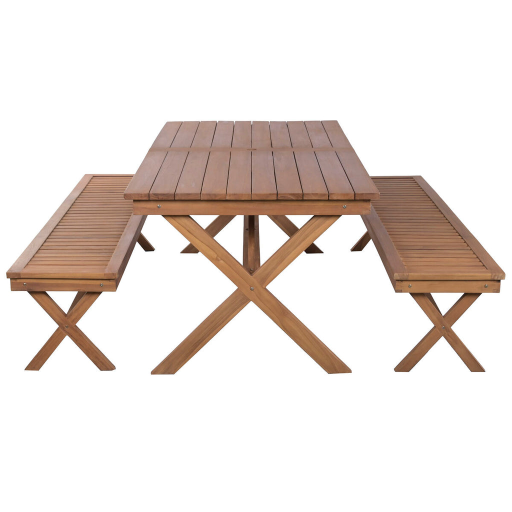 Table de Salle à Manger Home ESPRIT Marron Teck 200 x 100 x 78 cm