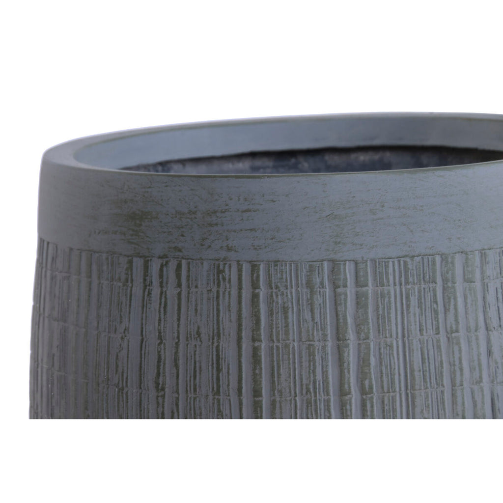 Set de pots de fleurs Home ESPRIT Gris foncé Fibre Magnésium 50 x 50 x 54 cm (4 Unités)