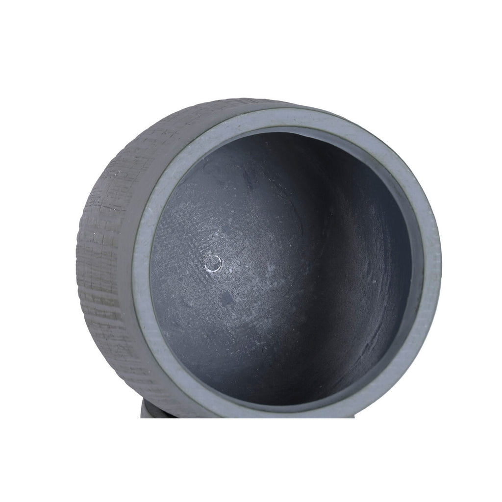 Set de pots de fleurs Home ESPRIT Gris foncé Fibre Magnésium 50 x 50 x 54 cm (4 Unités)