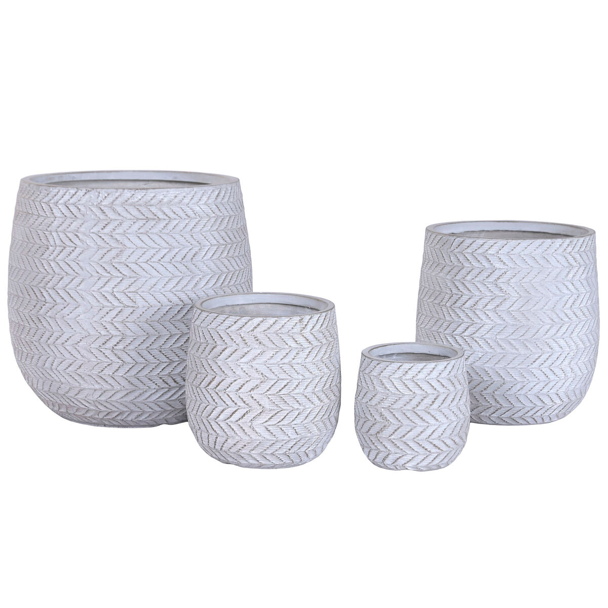 Set de pots de fleurs Home ESPRIT Marron Gris Fibre Magnésium 50 x 50 x 54 cm (4 Unités)
